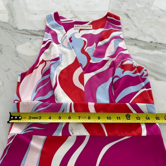 EMILIO PUCCI PINK VISCOSE SILK FLORAL MAXI DRESS MODEL 9EJ146 SIZE IT 44 / US 10 - Picture 10 of 17